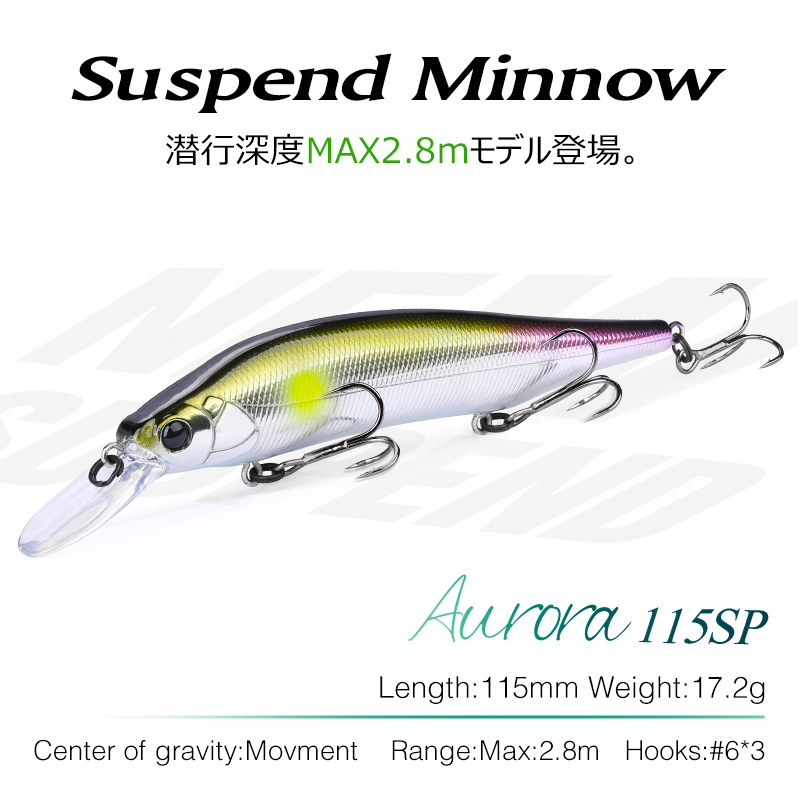TSURINOYA 115mm 17,2g suspensi - Fishing Lure Jerkbait reseña y precio
