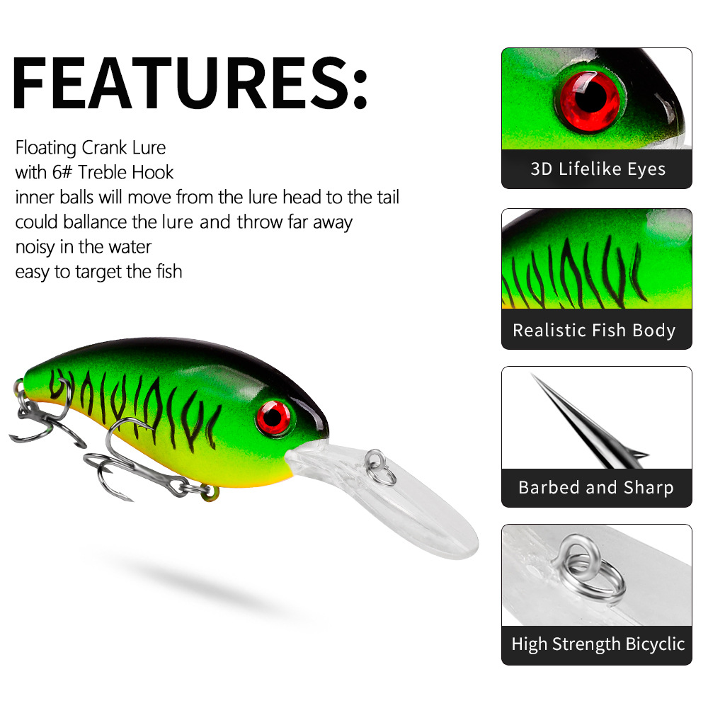 Señuelos de Pesca Crankbait, c - Fishing Lure Jerkbait reseña y precio